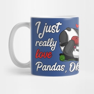 I Just Really Like Pandas Cute Panda Bear Knitting Yarn Mug